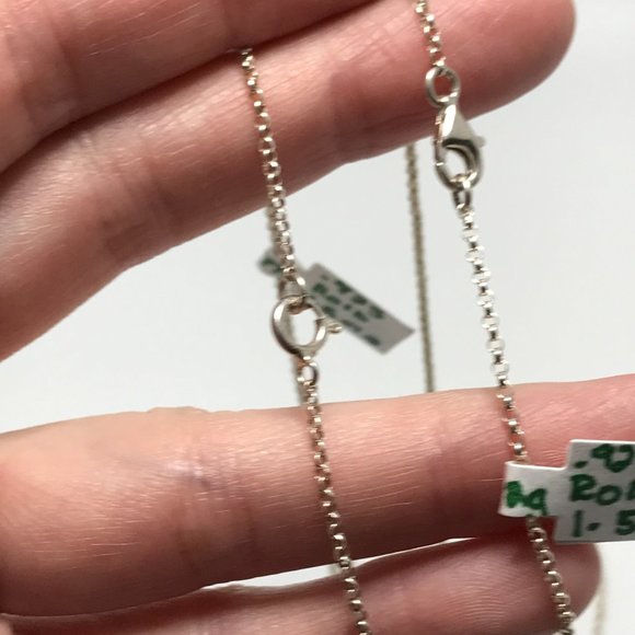 24 1/2" 1.5mm Silver Rolo Necklace - Picture 5 of 11